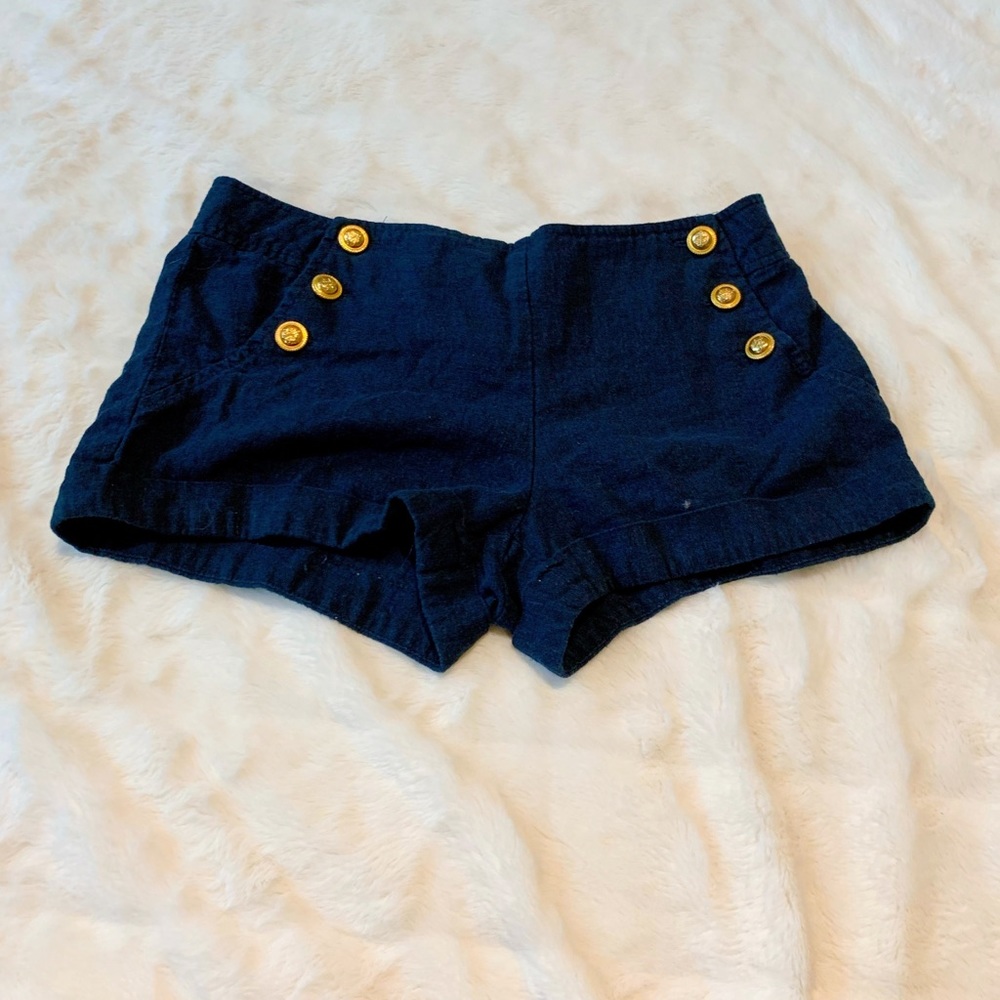 Navy high waisted shorts